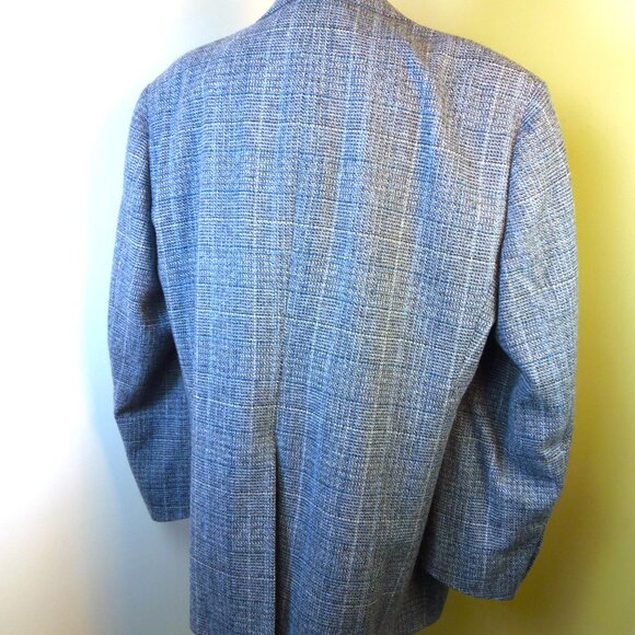 Vintage Hart Schaffner & Marx 100% Wool Blue Tone Tweed Sports Jacket Coat - Picture 12 of 12